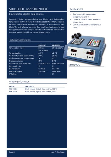 Block Heater, Dual control, Digital, SBH130DC, SBH200DC