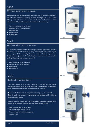 Overhead Stirrers - SS10, SS20, SS30