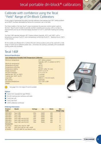 Calibrate with confidence using the Tecal ?Field? Range of Dri-Block Calibrators