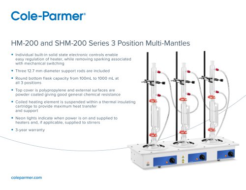 HM-200 and SHM-200 Series Heater Stirrer Mantles