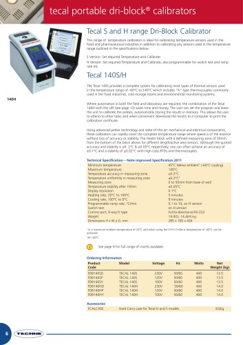 Tecal S and H range Dri-Block Calibrator