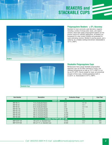 BEAKERS and STACKABLE CUPS