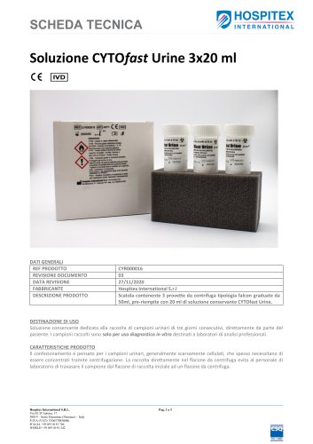 Data sheet - Soluzione CYTOfast Urine