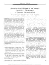 Pediatric Emergency Care: Veinlite Transillumination in the Pediatric Emergency Department*