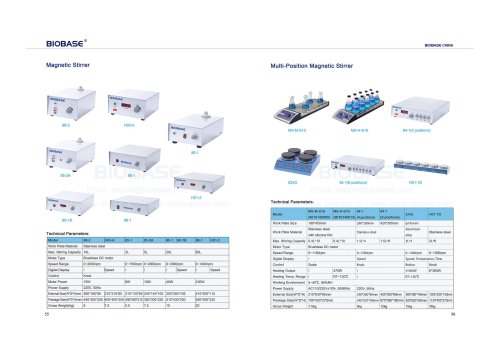 55-56 Magnetic Stirrer & Multi-Position Magnetic Stirrer