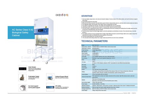 AC Series Class II A2 Biological Safety Cabinet BSC-700 II A2-Z