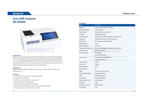 Auto ESR Analyzer BK-ESR40