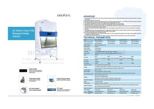 BIOBASE AC Series Class II A2Biological Safety Cabinet BSC-1100 II B2-X & BSC-1300 II A2-X & BSC-1500 II B2-X & BSC-1800 II B2-X