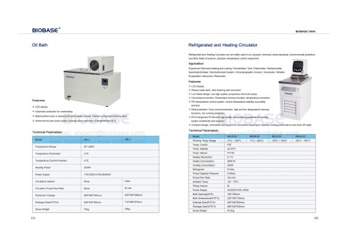 BIOBASE Oil Bath & Refrigerated and Heating Circulator