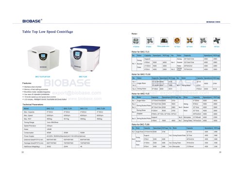 BIOBASE Table Top Low Speed Centrifuge BKC-TL5/TL6/TL6II