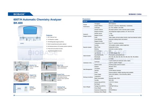 BK600 Automatic Chemistry Analyzer