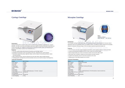 Cytology Centrifuge BKC-TL4Cyto&Microplate Centrifuge BKC-TL4MP