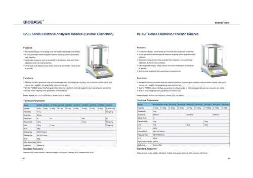 Electronic Analytical Balance　＆　Electronic Precision Balance