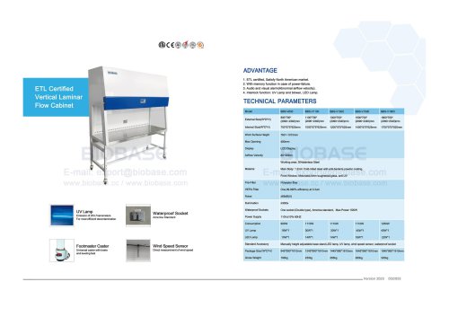 ETL Certified Vertical Laminar Flow Cabinet