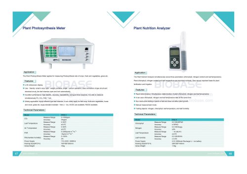 Plant Photosynthesis Meter&Plant Nutrition Analyzer