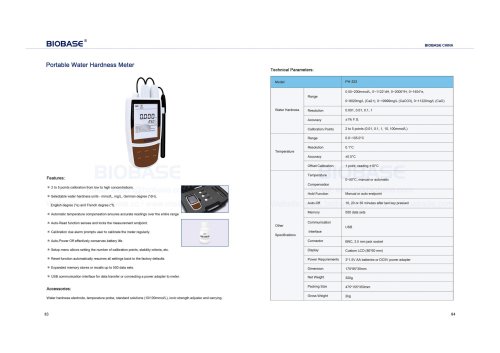 Portable Water Hardness Meter PH-322