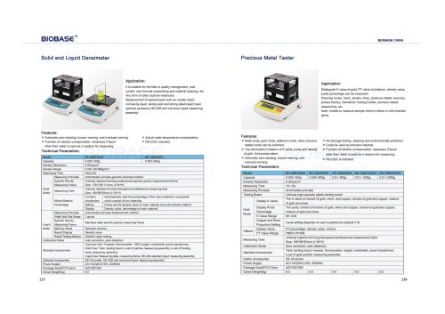 Solid and Liquid Densimeter & Precious Metal Tester