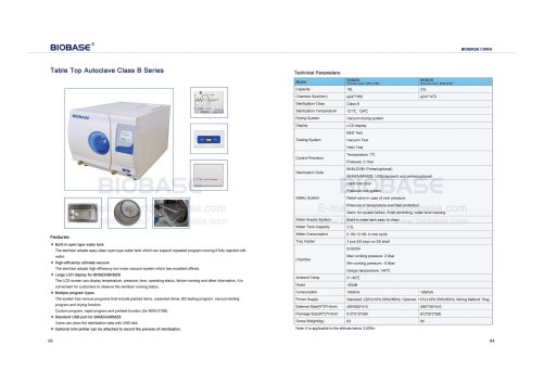 Table top autoclave Class B series