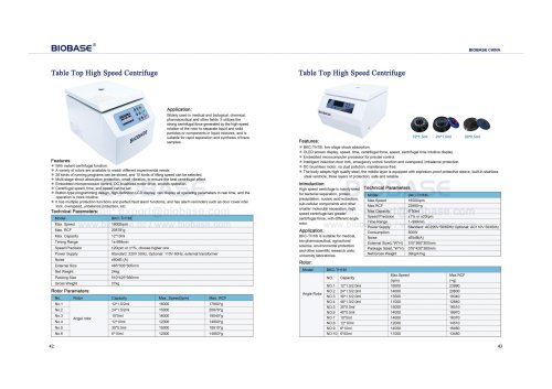 Table Top High Speed Centrifuge BKC-TH16E & BKC-TH18I