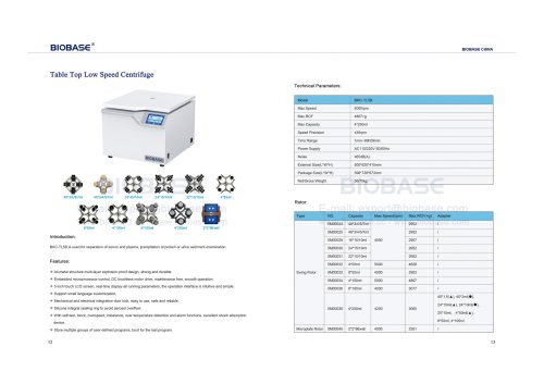 Table Top Low Speed Centrifuge-BKC-TL5B