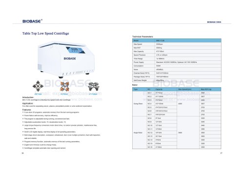 Table Top Low Speed Centrifuge-BKC-TL5E