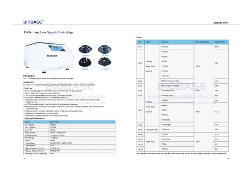 Table Top Low Speed Centrifuge BKC-TL5M