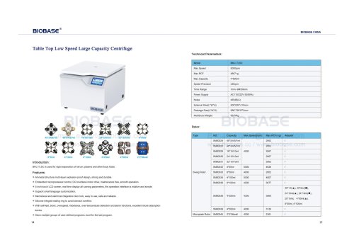 Table Top Low Speed Large Capacity Centrifuge--BKC-TL5C