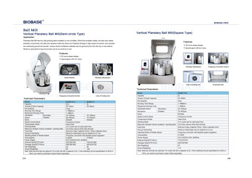 Vertical Planetary Ball Mill(Semi-circle Type) & Vertical Planetary Ball Mill(Square Type)