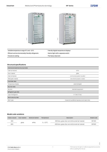 Pharma refrigerators MF Series