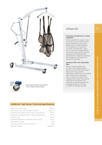 Ulisse AO Hydraulic lifter with adjustable base