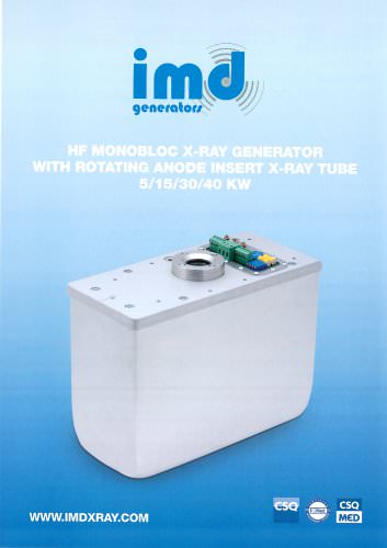 HF MONOBLOC X-RAY GENERATOR WITH ROTATING ANODE INSERT X-RAY TUBE 5/15/30/40 KW