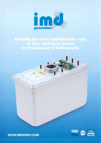 MONOBLOC X-RAY GENERATOR I-40S 40 kHz, Stationary Anode, for Fluoroscopy & Radiography