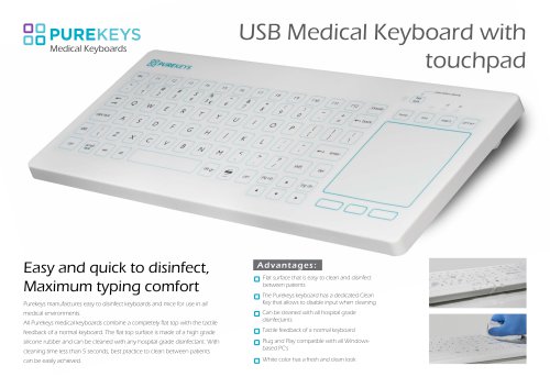 USB Medical Keyboard with touchpad