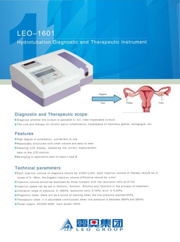 LEO-1601 Hydrotubation Diagnostic and Therapeutic Instrument