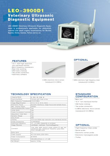 LEO-3900D1 Veterinary ultrasound system