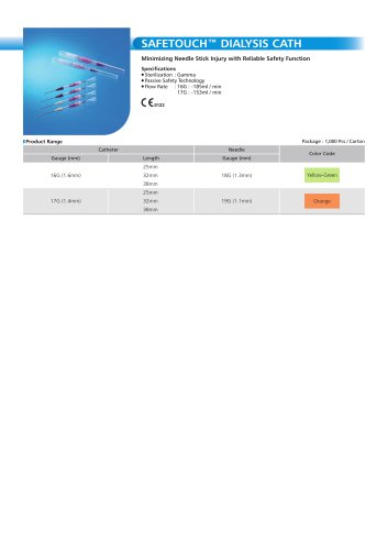 SAFETOUCH™ DIALYSIS CATH