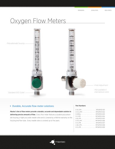 Oxygen Flow Meters