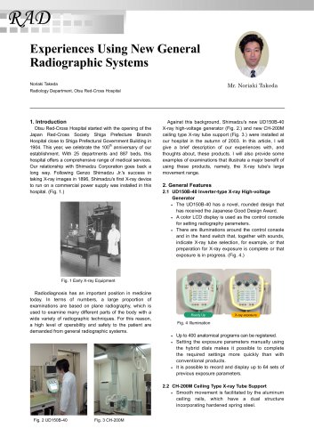 Experiences Using New General    Radiographic Systems