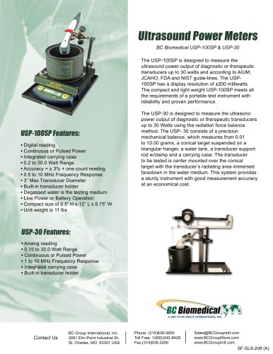 Ultrasound Wattmeter - Analog - 150 mW Resolution