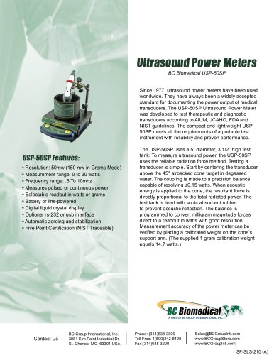 Ultrasound Wattmeter - Digital / Portable - 50 mW Resolution