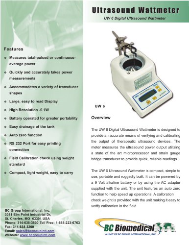 UW6 Ultrasound Wattmeter