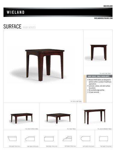 Surface: 4600 Tables, Radius Corners