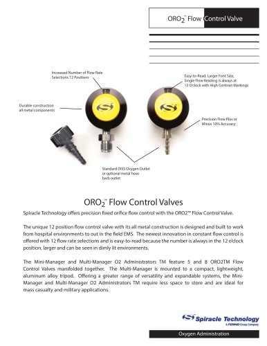 ORO2 ™  Flow Control Valve Control Valve