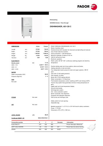 DISH WASHER, AD-120 C